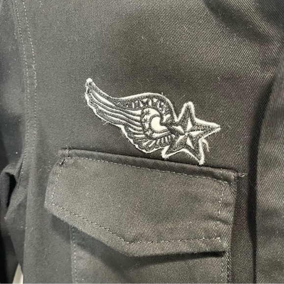 Monarda Patchwork Utility Black Jacket with Hood - Picture 5 of 13